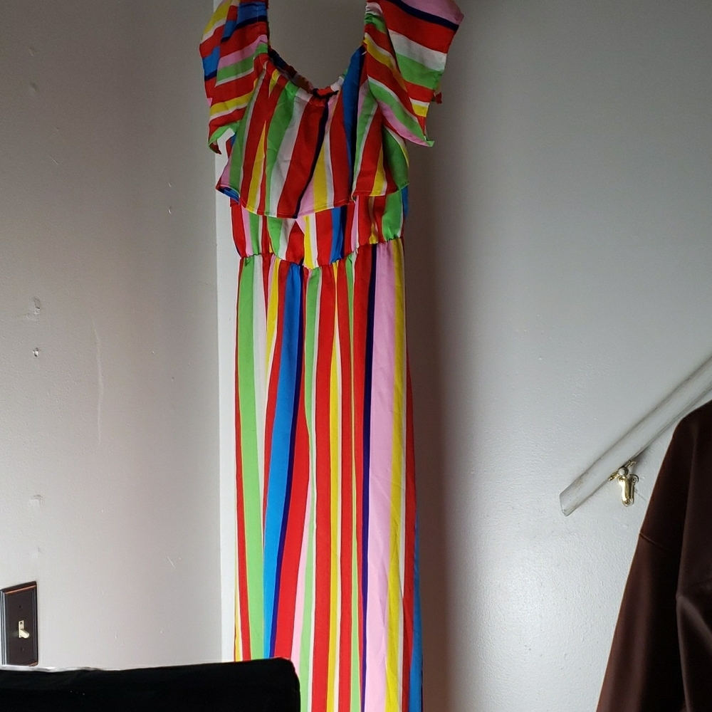 Colorful Striped Maxi Dress